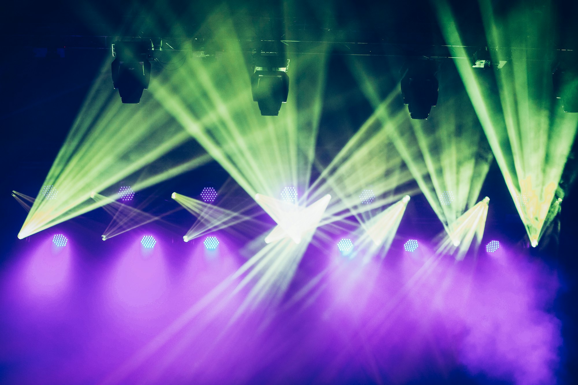 stage lights and vibrant colors